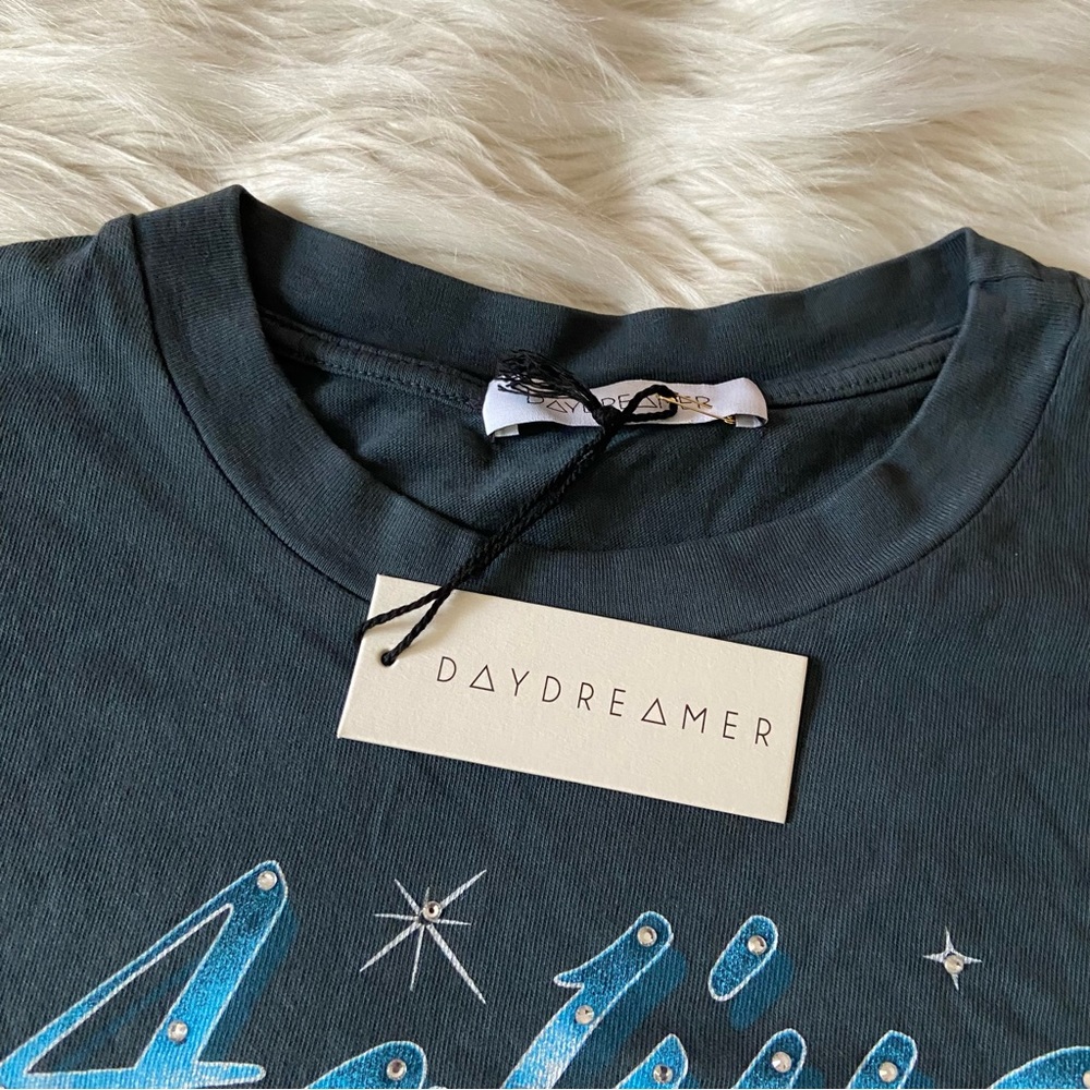 Free People Black Silver Aaliyah One in a Million Oversized Relaxed T-Shirt Sz M - Picture 4 of 11